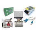 Control Flujo: Contador Litros, Sensor flujo 1.5 pulgadas (DN40) Acero, Válvula, Fuente de poder y cable de datos