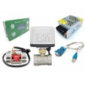Control Flujo: Contador Litros, Sensor flujo 1 pulgadas (DN25) Acero, Válvula, Fuente de poder y cable de datos