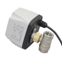 Control Flujo: Contador Litros, Sensor flujo Dn15 Acero, Válvula, Fuente de poder y cable de datos