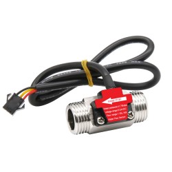 Control Flujo: Contador Litros, Sensor flujo Dn15 Acero, Válvula, Fuente de poder y cable de datos