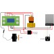 Control Flujo: Contador Litros, Sensor flujo DN40, Válvula, Fuente de poder y cable de datos