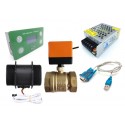 Control Flujo: Contador Litros, Sensor flujo 2 pulgadas (DN50), Válvula, Fuente de poder y cable de datos