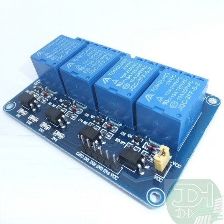 4 relays module isolated by optocoupler