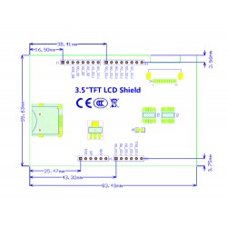 Pantalla de alta definición módulo LCD color TFT 320X480 de 3.5 pulgadas shield para UNO Mega2560 DUE